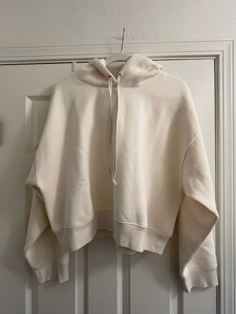 JCrew Cream Cropped Hoodie - Women's Cozy Pullover